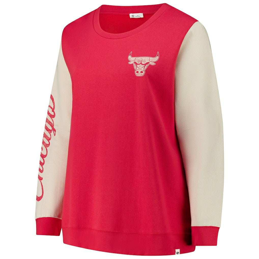 Chicago Bulls '47 Women's Plus Size Oversized Rise Andie Pullover Sweatshirt Red - NBA