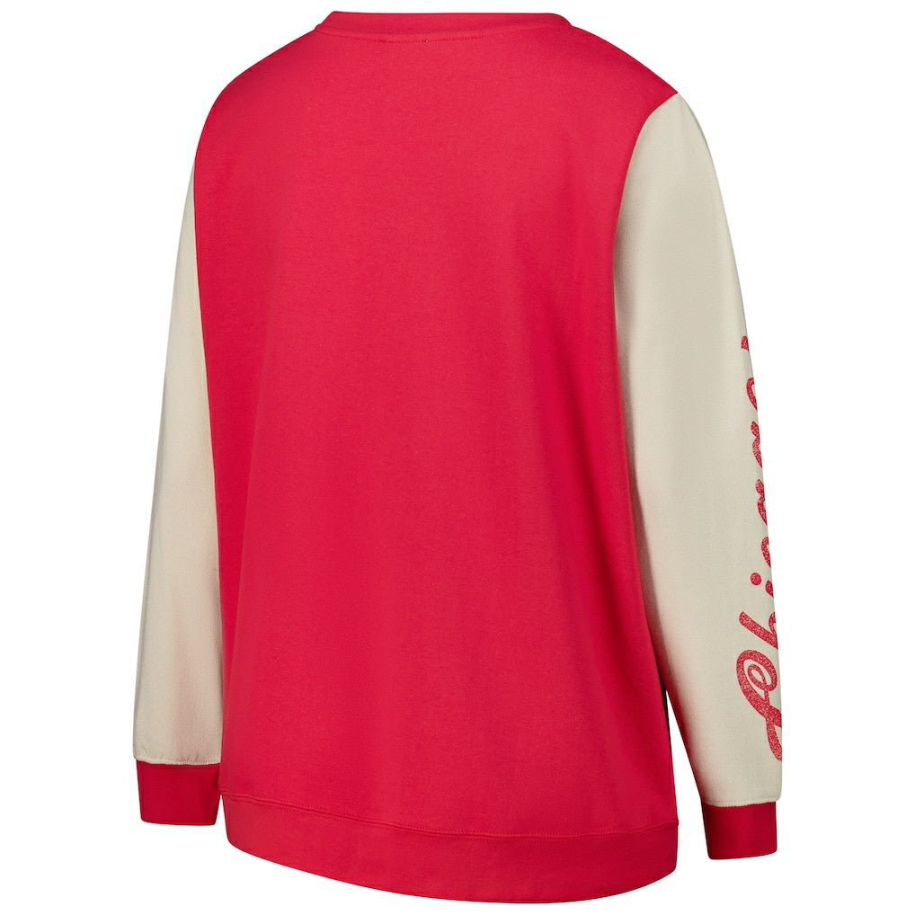Chicago Bulls '47 Women's Plus Size Oversized Rise Andie Pullover Sweatshirt Red - NBA