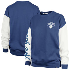 New York Knicks '47 Women's Plus Size Oversized Rise Andie Pullover Sweatshirt Blue - NBA