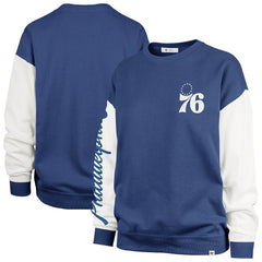 Philadelphia 76ers '47 Women's Plus Size Oversized Rise Andie Pullover Sweatshirt Royal - NBA