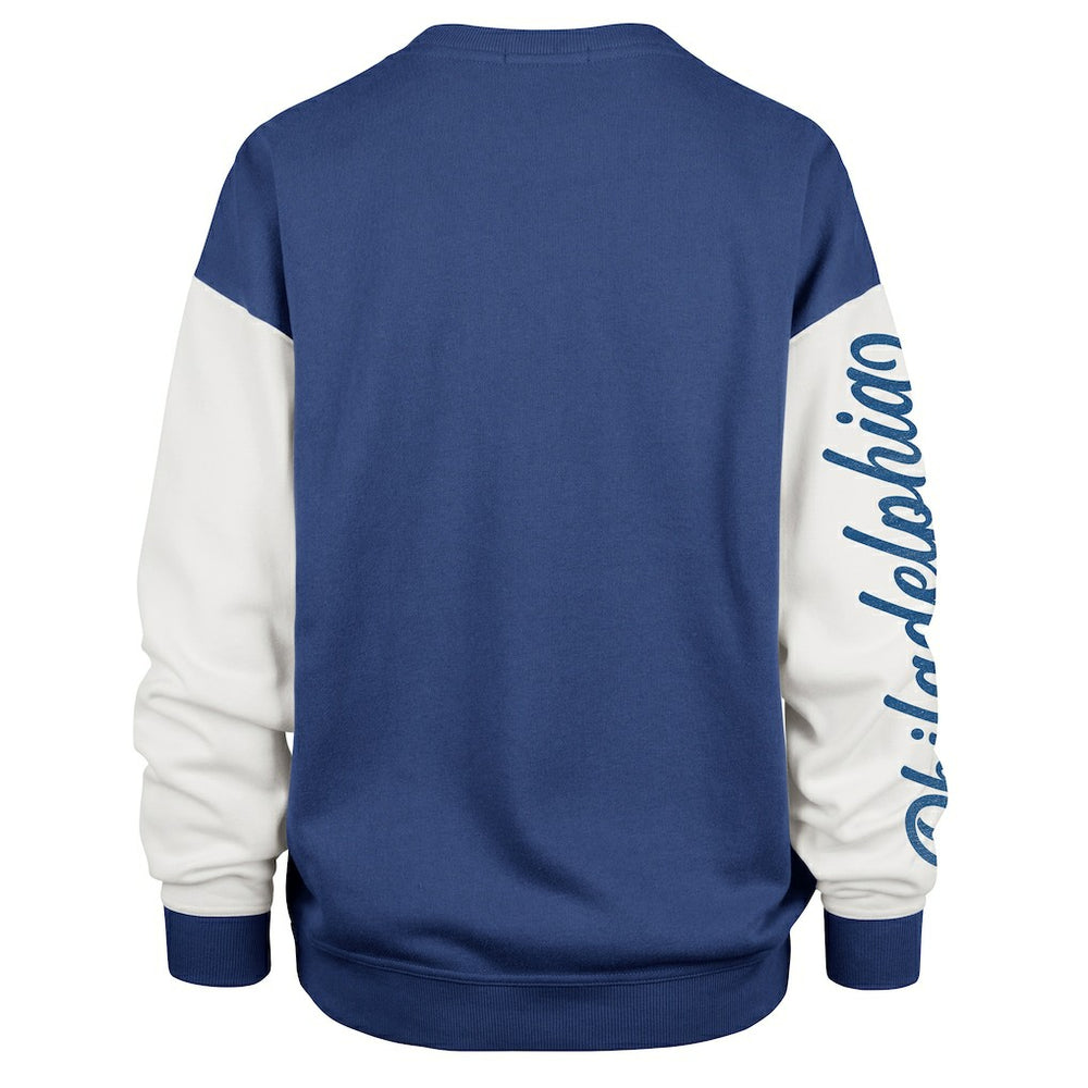 Philadelphia 76ers '47 Women's Plus Size Oversized Rise Andie Pullover Sweatshirt Royal - NBA