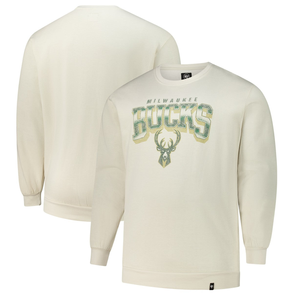 Milwaukee Bucks '47 Big & Tall Spotlight Headline Pullover Sweatshirt Cream - NBA