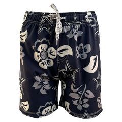 Dallas Cowboys Wes & Willy Youth Floral Volley Swim Trunks Navy | NFL