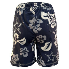 Dallas Cowboys Wes & Willy Youth Floral Volley Swim Trunks Navy | NFL