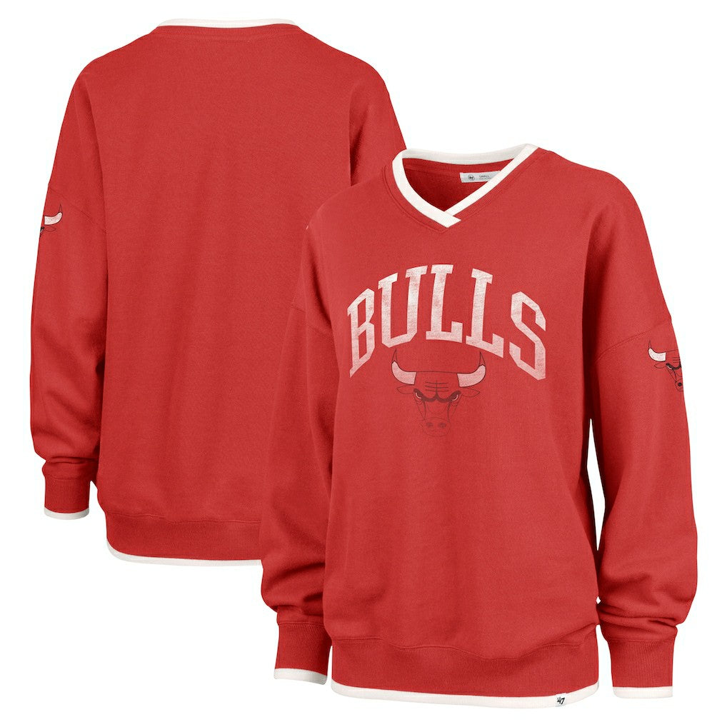 Chicago Bulls '47 Women's Rise Wax Pack Daze '80s Oversize Pullover Sweatshirt Red - NBA