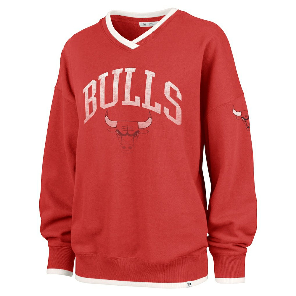 Chicago Bulls '47 Women's Rise Wax Pack Daze '80s Oversize Pullover Sweatshirt Red - NBA