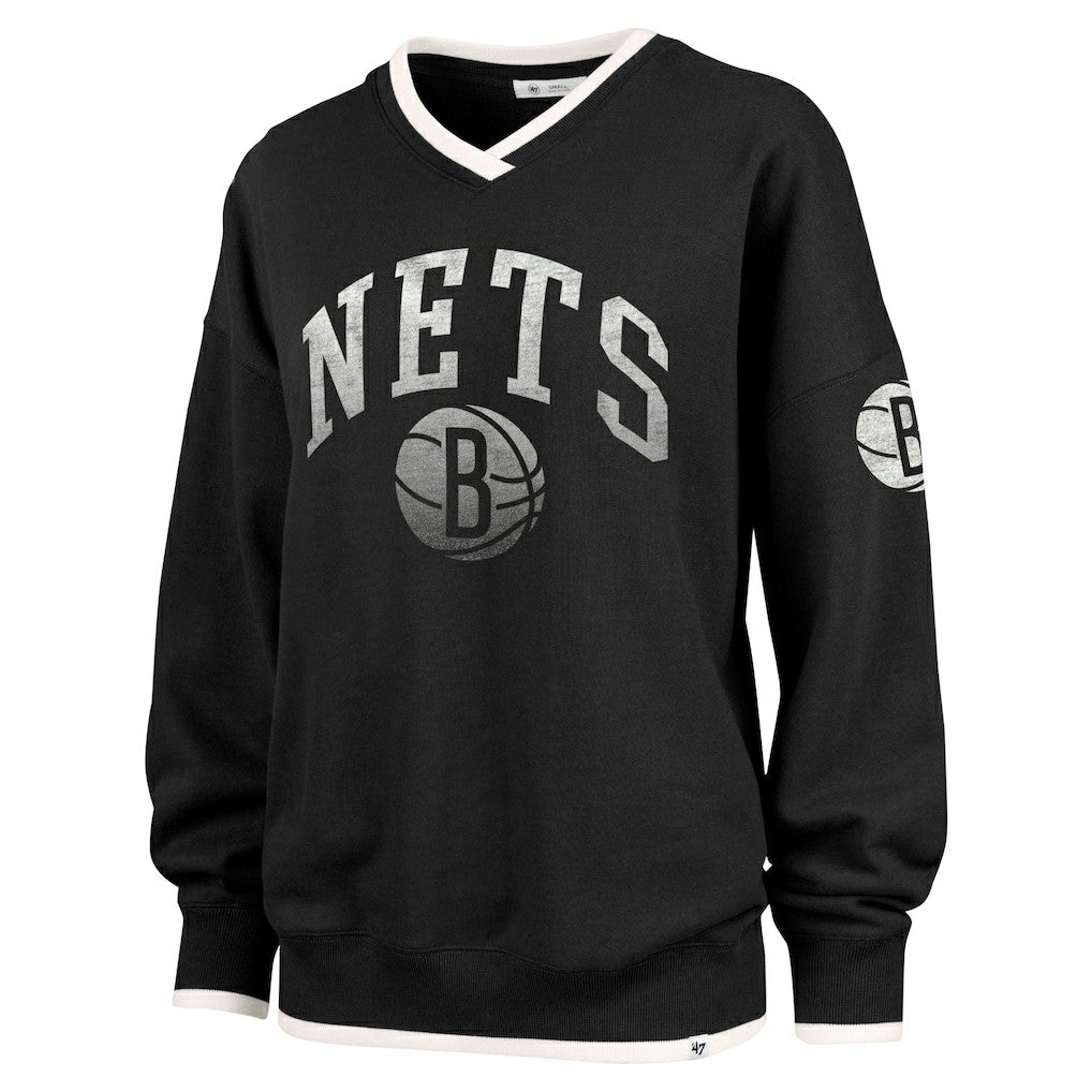 Brooklyn Nets '47 Women's Rise Wax Pack Daze '80s Oversize Pullover Sweatshirt Black - NBA