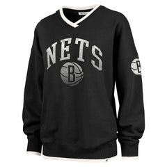 Brooklyn Nets '47 Women's Rise Wax Pack Daze '80s Oversize Pullover Sweatshirt Black - NBA
