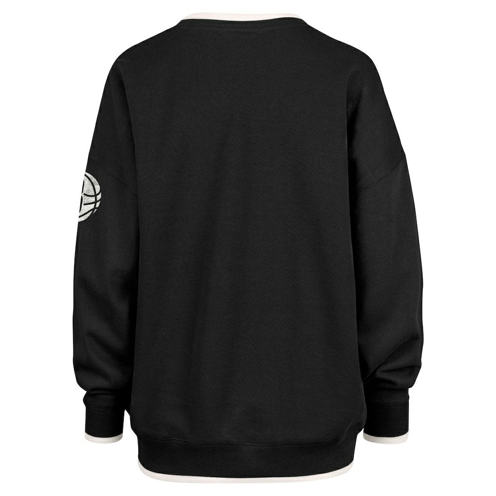 Brooklyn Nets '47 Women's Rise Wax Pack Daze '80s Oversize Pullover Sweatshirt Black - NBA