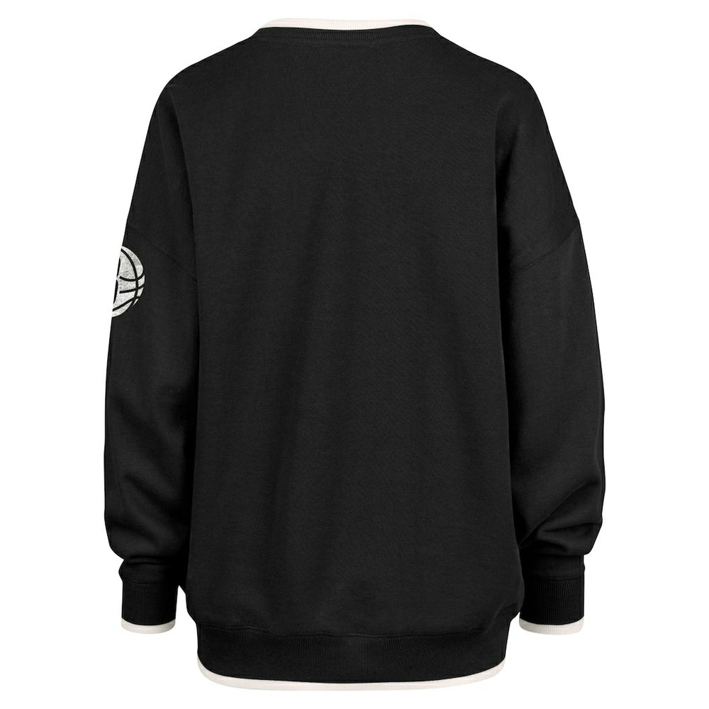 Brooklyn Nets '47 Women's Rise Wax Pack Daze '80s Oversize Pullover Sweatshirt Black - NBA
