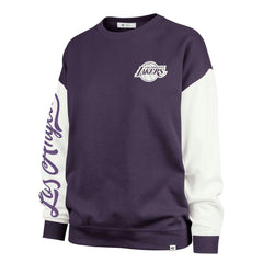 Los Angeles Lakers '47 Women's Rise Andie Pullover Sweatshirt Oversized Pullover Sweatshirt Purple - NBA