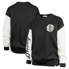 Brooklyn Nets '47 Women's Rise Andie Oversized Pullover Sweatshirt Black - NBA