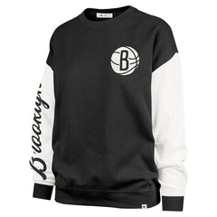 Brooklyn Nets '47 Women's Rise Andie Oversized Pullover Sweatshirt Black - NBA