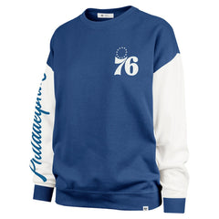 Philadelphia 76ers '47 Women's Rise Andie Oversized Pullover Sweatshirt Royal - NBA