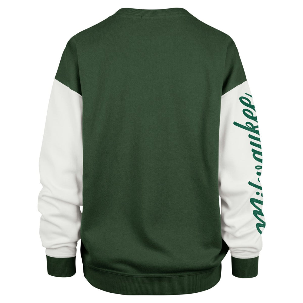 Milwaukee Bucks '47 Women's Rise Andie Oversized Pullover Sweatshirt Hunter Green - NBA