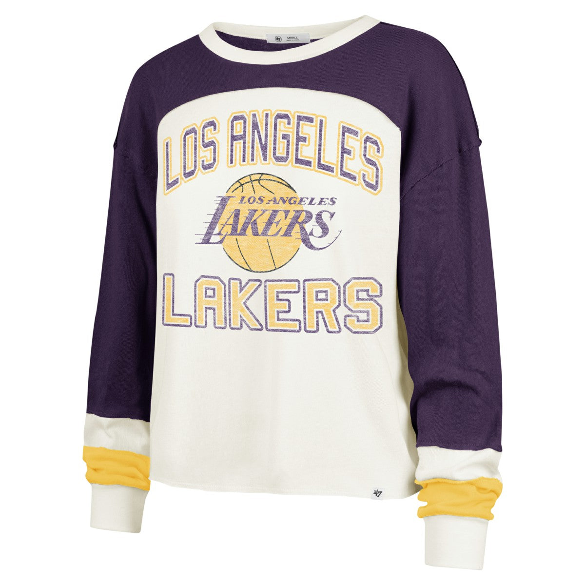 Los Angeles Lakers '47 Women's Curve Raglan Long Sleeve T-Shirt Cream - NBA