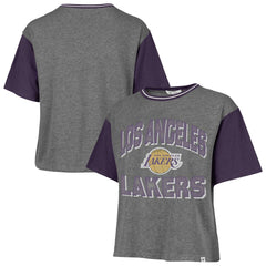Los Angeles Lakers '47 Women's Rise Clubhouse Ziggy Color Block T-Shirt Gray - NBA