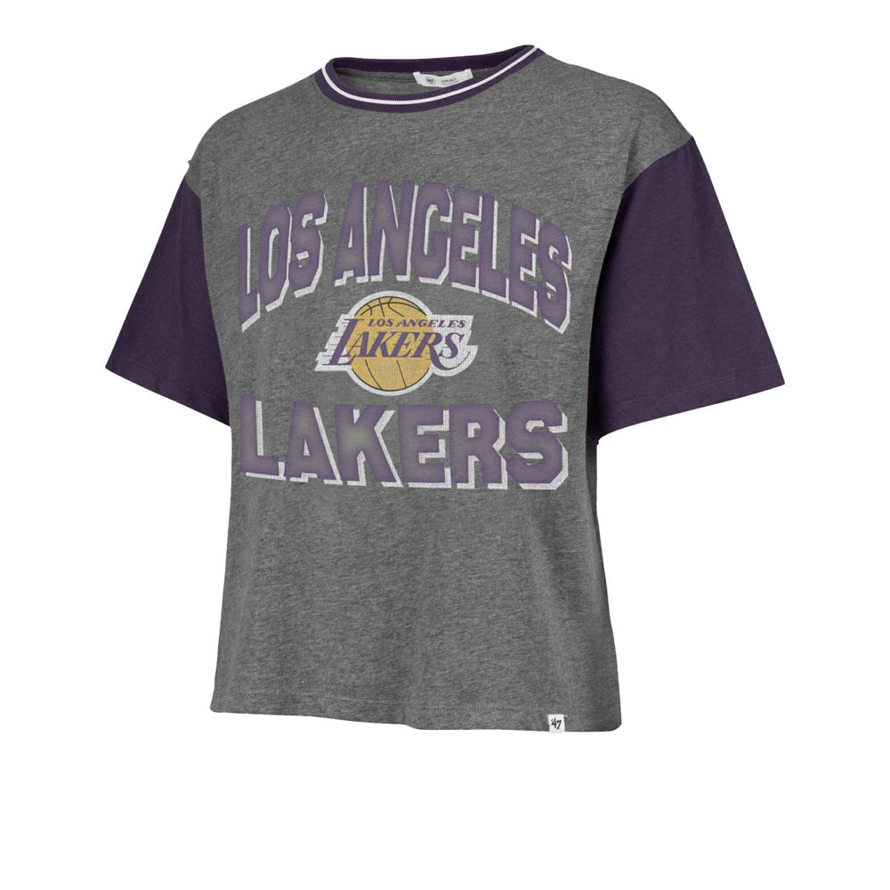 Los Angeles Lakers '47 Women's Rise Clubhouse Ziggy Color Block T-Shirt Gray - NBA