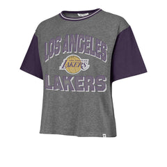 Los Angeles Lakers '47 Women's Rise Clubhouse Ziggy Color Block T-Shirt Gray - NBA