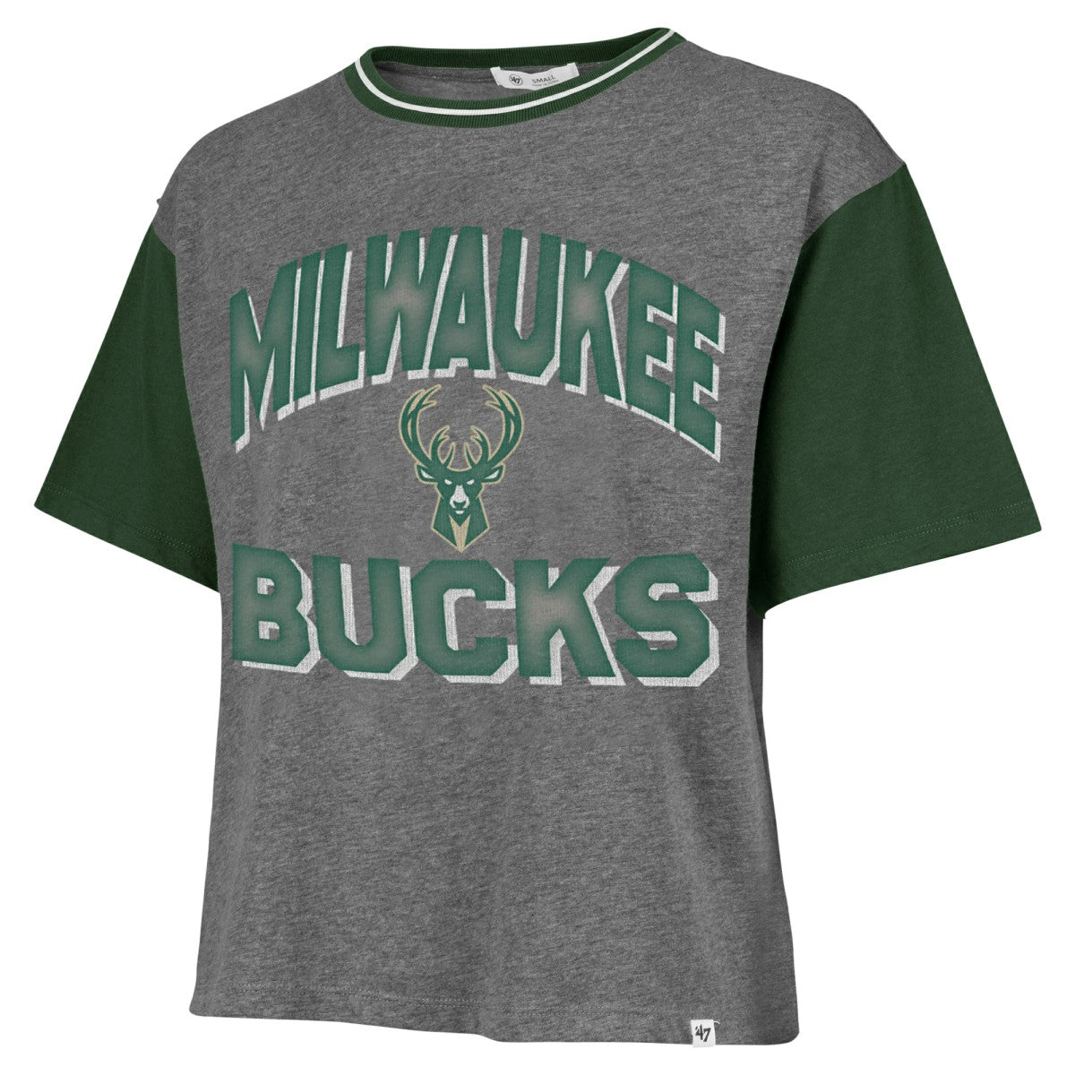 Milwaukee Bucks '47 Women's Rise Clubhouse Ziggy Color Block T-Shirt Gray - NBA