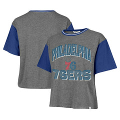 Philadelphia 76ers '47 Women's Rise Clubhouse Ziggy Color Block T-Shirt Gray - NBA