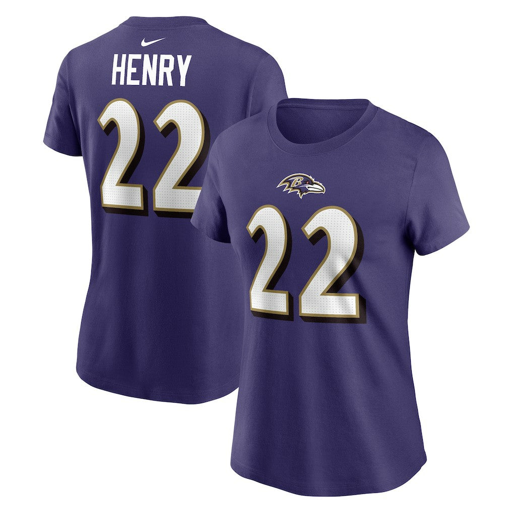 Derrick Henry Baltimore Ravens Women's Player Name & Number T-Shirt Purple | Nike for Sale