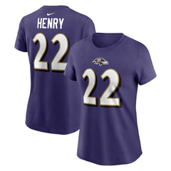 Derrick Henry Baltimore Ravens Women's Player Name & Number T-Shirt Purple | Nike for Sale