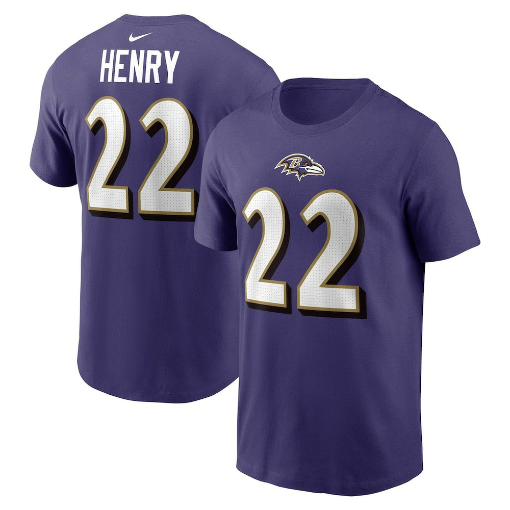 Derrick Henry Baltimore Ravens Player Name & Number T-Shirt Purple | Nike for Sale