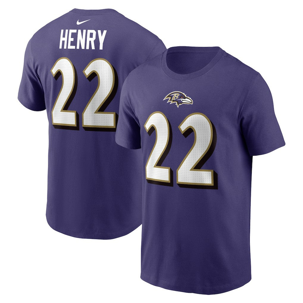 Derrick Henry Baltimore Ravens Player Name & Number T-Shirt Purple | Nike for Sale