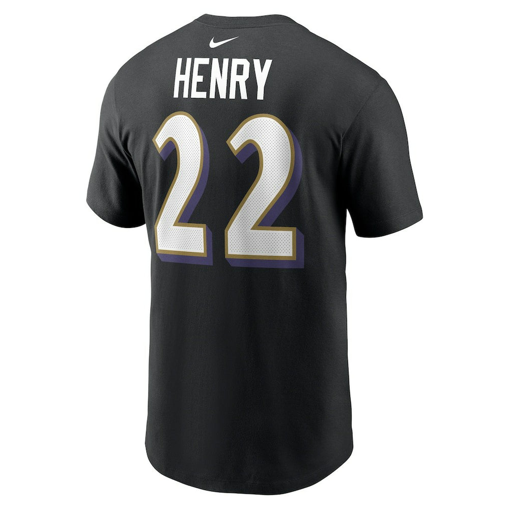 Derrick Henry Baltimore Ravens Player Name & Number T-Shirt Black | Nike for Sale