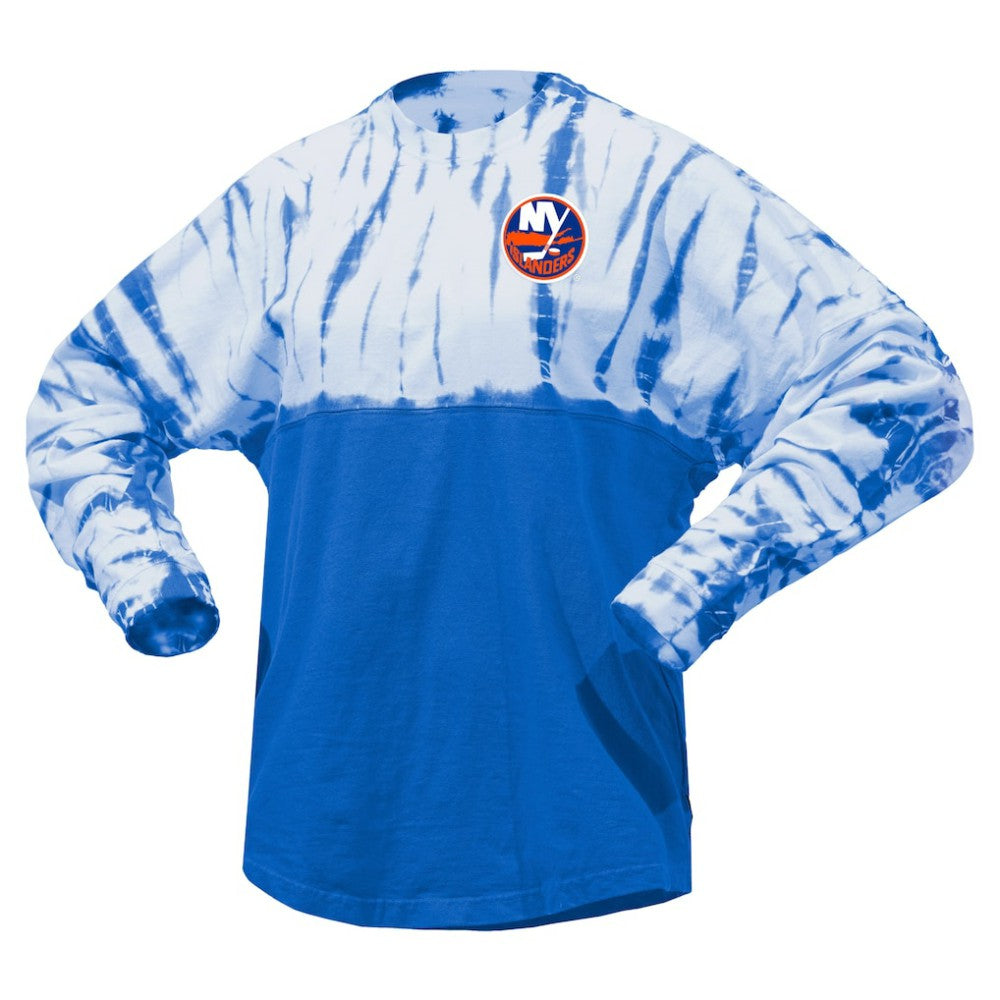 New York Islanders Spirit Jersey Unisex Crystal Half Dye Long Sleeve T-Shirt - Royal - NHL