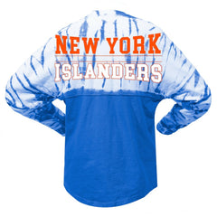 New York Islanders Spirit Jersey Unisex Crystal Half Dye Long Sleeve T-Shirt - Royal - NHL