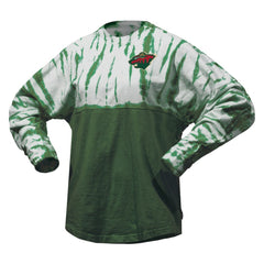 Minnesota Wild Spirit Jersey Unisex Crystal Half Dye Long Sleeve T-Shirt - Green - NHL