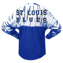 St. Louis Blues Spirit Jersey Unisex Crystal Half Dye Long Sleeve T-Shirt - Blue - NHL