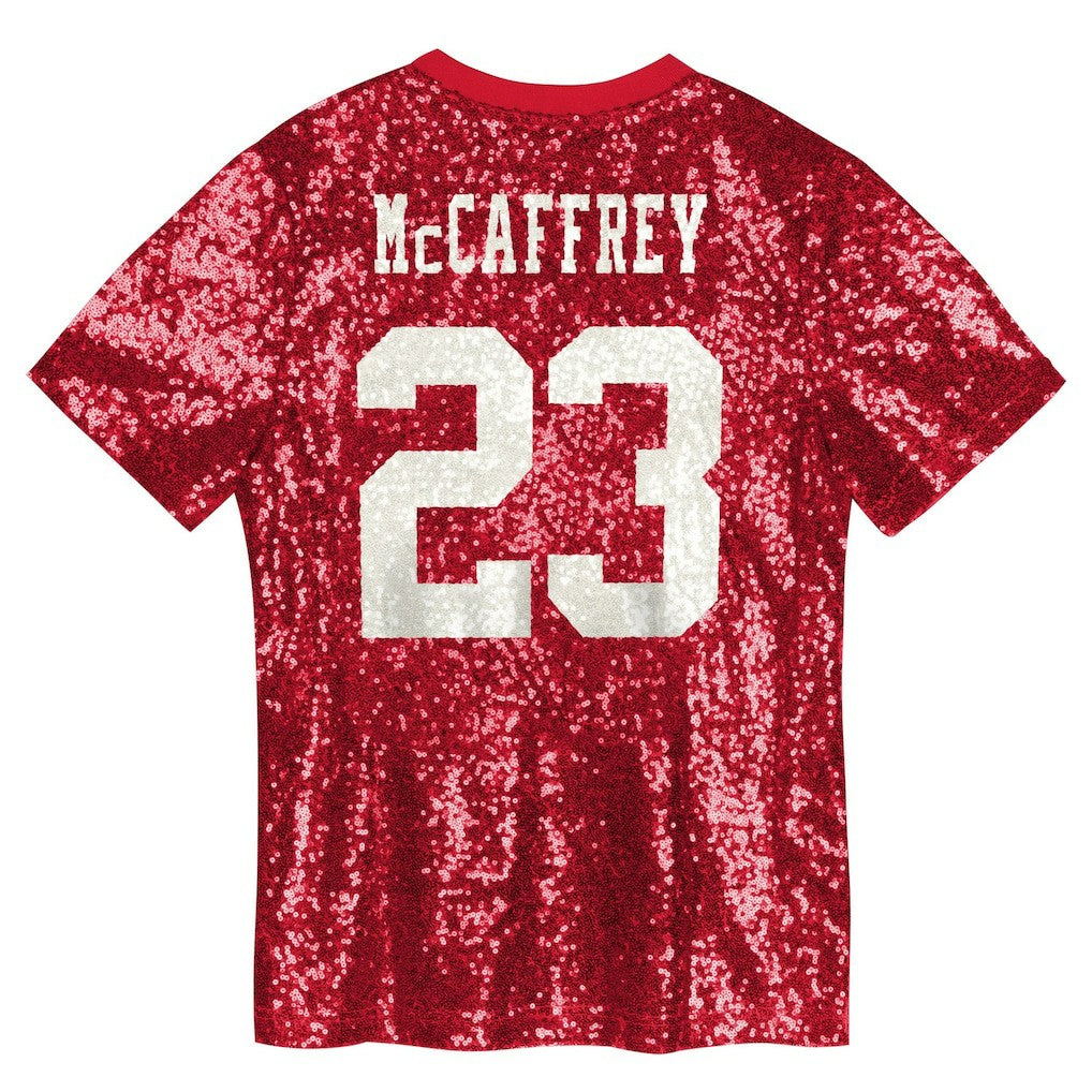 Christian McCaffrey San Francisco 49ers Women's Player Name & Number V-Neck Fashion Jersey Scarlet | NFL