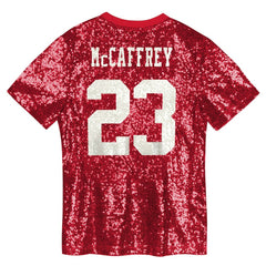 Christian McCaffrey San Francisco 49ers Women's Player Name & Number V-Neck Fashion Jersey Scarlet | NFL