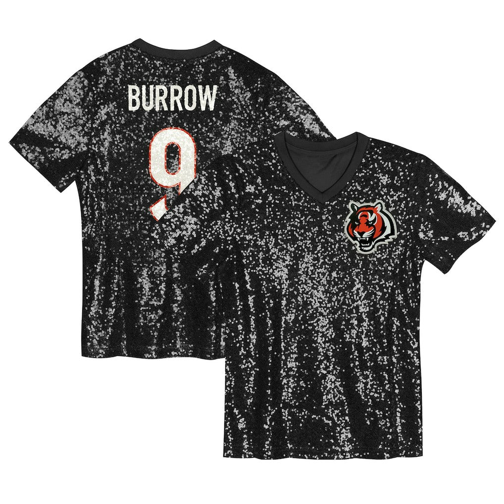 Joe Burrow Cincinnati Bengals Women's Player Name & Number V-Neck Fashion Jersey Black | NFL