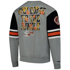 Cincinnati Bengals All Over 4.0 Vintage Logo Pullover Sweatshirt Heather Gray | Mitchell & Ness