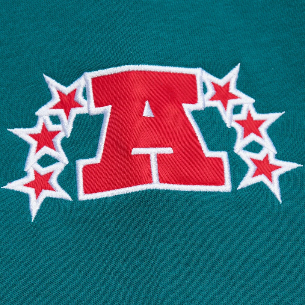 Miami Dolphins All Over 4.0 Vintage Logo Pullover Sweatshirt Heather Gray | Mitchell & Ness