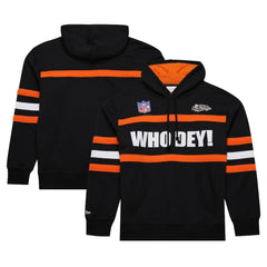Cincinnati Bengals Vintage Logo Head Coach Fleece Pullover Hoodie Black | NFL