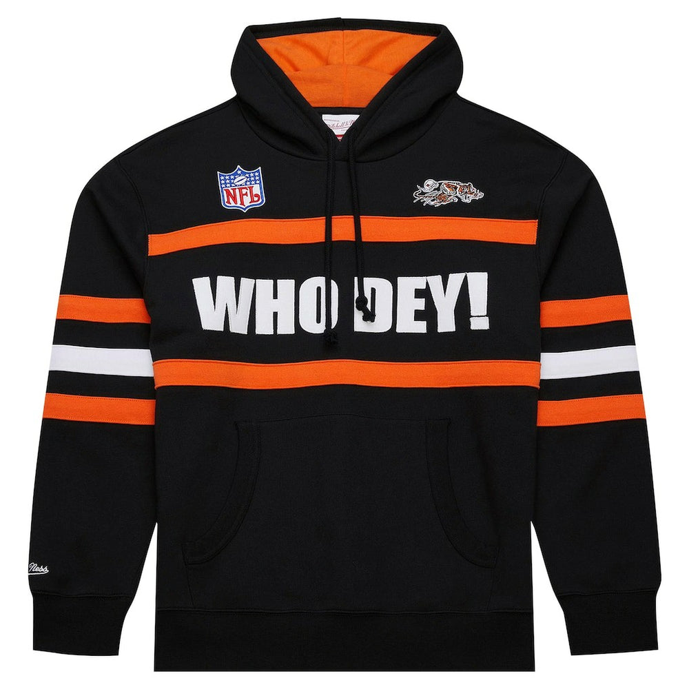 Cincinnati Bengals Vintage Logo Head Coach Fleece Pullover Hoodie Black | NFL