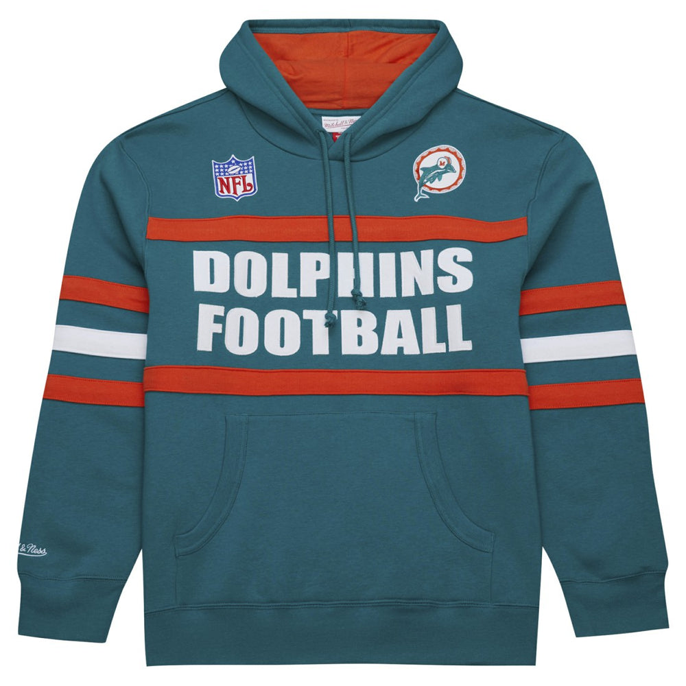Miami Dolphins Vintage Logo Head Coach Fleece Pullover Hoodie Aqua | NFL