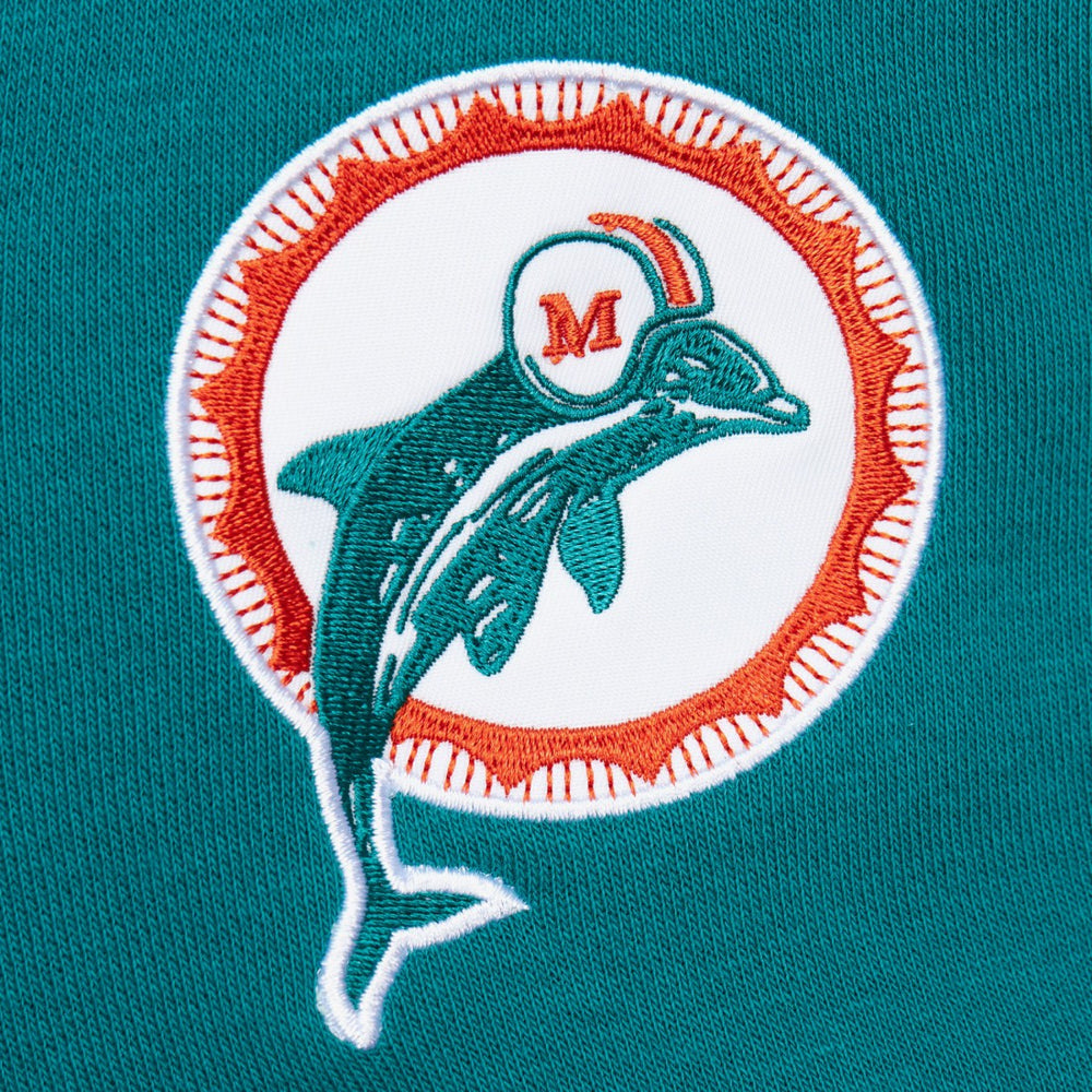 Miami Dolphins Vintage Logo Head Coach Fleece Pullover Hoodie Aqua | NFL