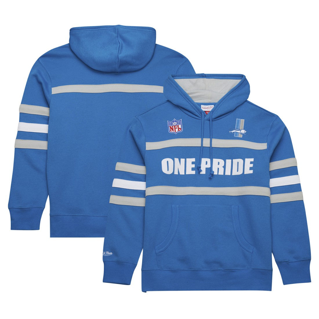 Detroit Lions Vintage Logo Head Coach Fleece Pullover Hoodie Blue | NFL