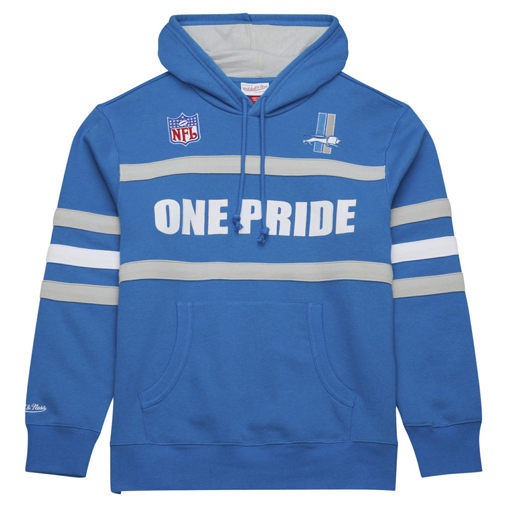 Detroit Lions Vintage Logo Head Coach Fleece Pullover Hoodie Blue | NFL