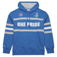 Detroit Lions Vintage Logo Head Coach Fleece Pullover Hoodie Blue | NFL