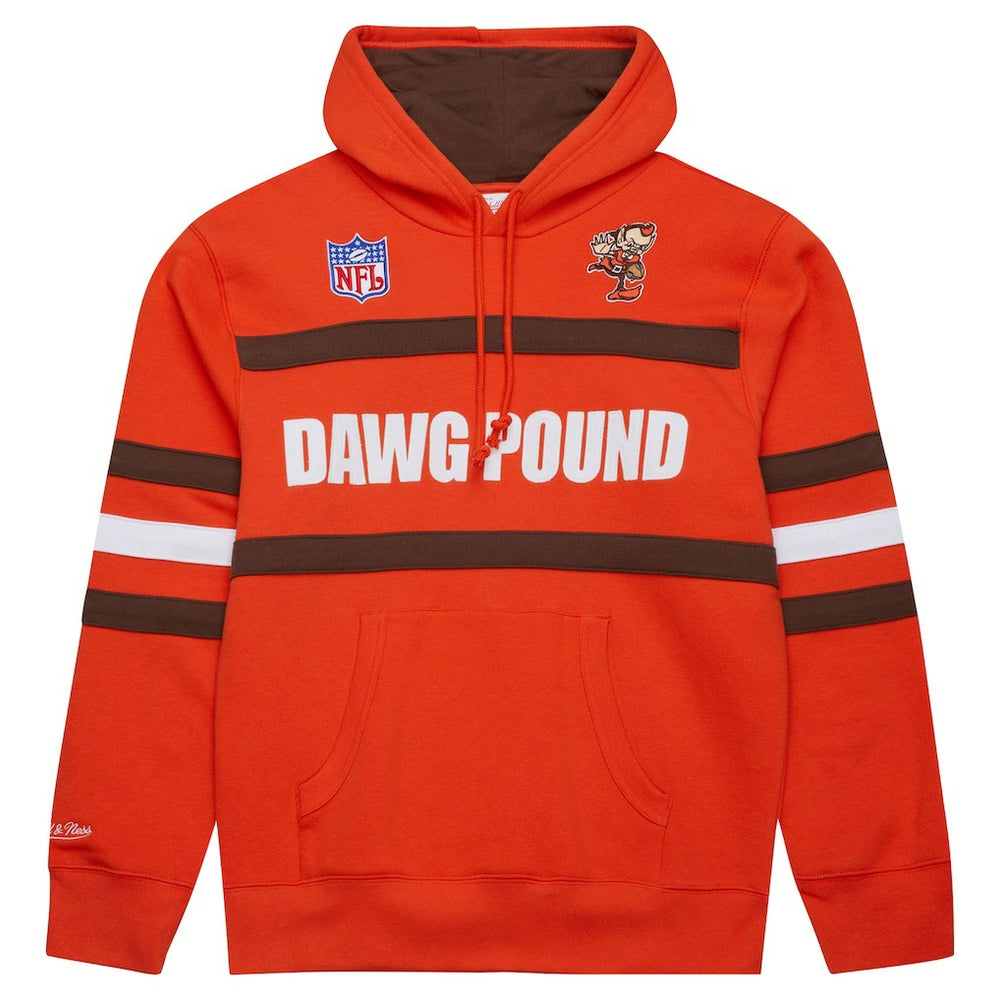 Cleveland Browns Vintage Logo Head Coach Fleece Pullover Hoodie Orange | NFL