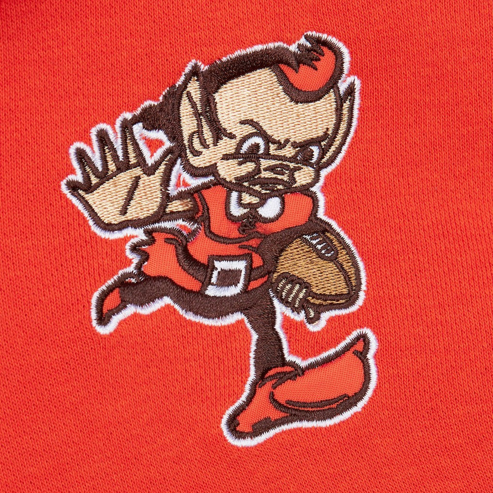 Cleveland Browns Vintage Logo Head Coach Fleece Pullover Hoodie Orange | NFL