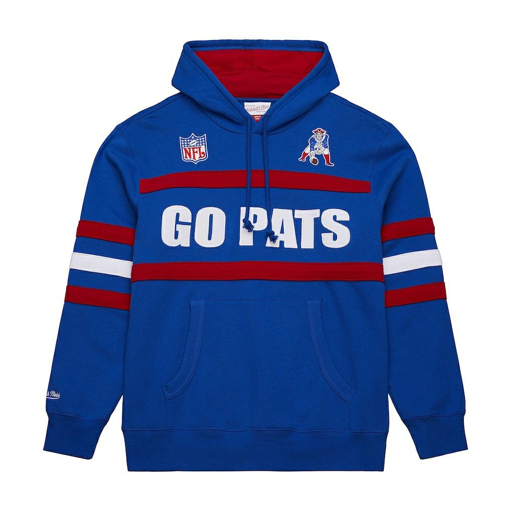 New England Patriots Vintage Logo Head Coach Fleece Pullover Hoodie Royal | NFL