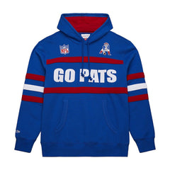 New England Patriots Vintage Logo Head Coach Fleece Pullover Hoodie Royal | NFL